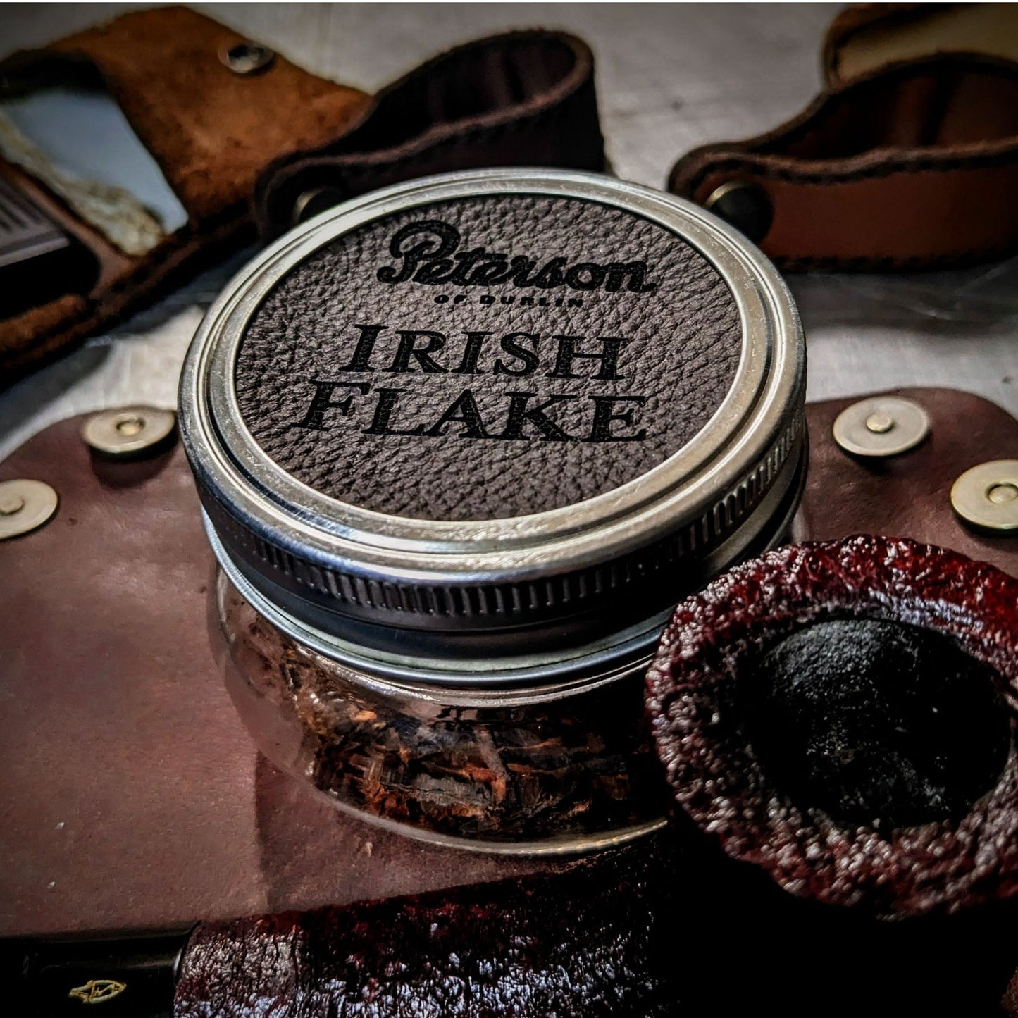 Leather Ball Jar Lid (single lid)
